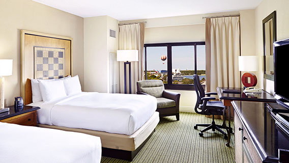 Spacious rooms at the Hilton Orlando Lake Buena Vista