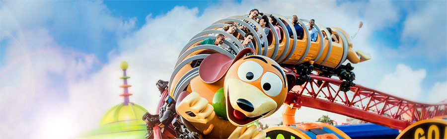 Guests on Slinky Dog Dash Coaster in Toy Story Land